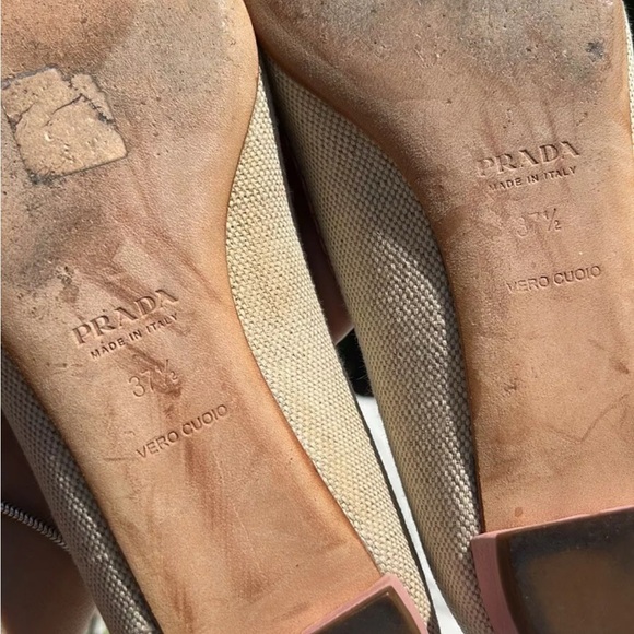 Prada Vintage Pink Flats Pointed Toe Size 7 (37.5) - Picture 9 of 14